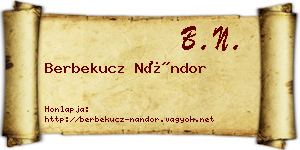 Berbekucz Nándor névjegykártya