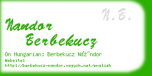 nandor berbekucz business card